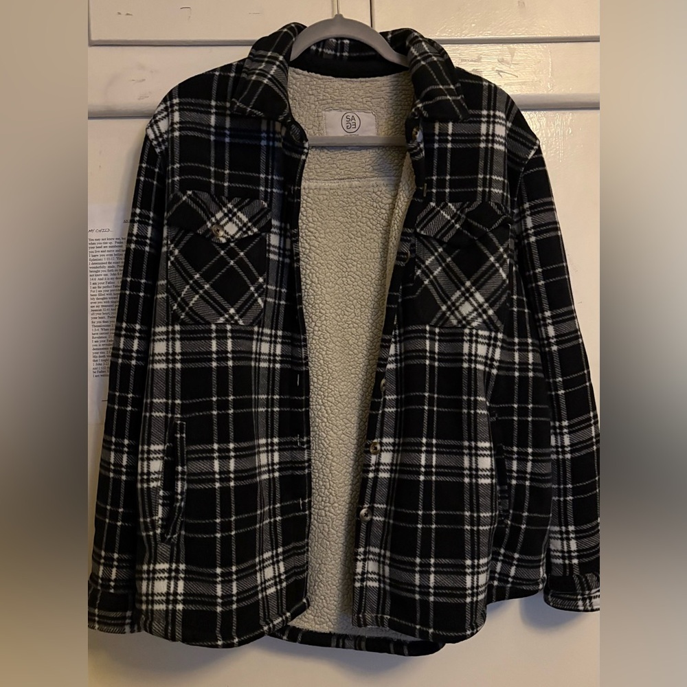 Sage Collection Black and White Plaid Men's Jacket